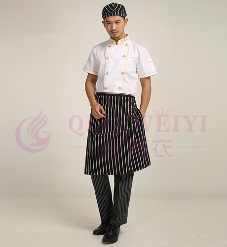 2015最新款星级酒店厨师工作服_短袖厨师服