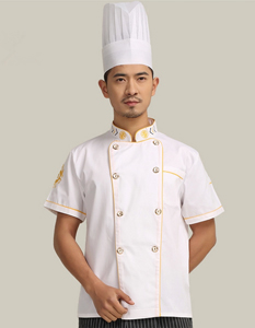2015最新款星级酒店厨师工作服_短袖厨师服