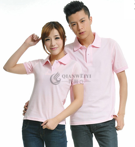 2015新款春夏季粉色电子行业短袖广告衫