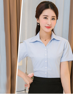 2015最新款春夏秋季女士V领短袖商务通勤女士衬衫