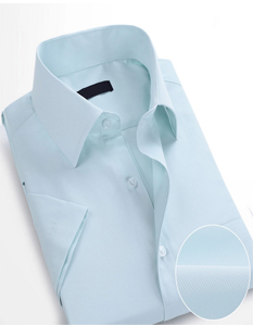 2015秋冬季企业白领蓝色短袖衬衫