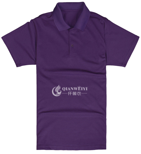 2015夏秋季时尚紫色全棉短袖T恤衫工作服